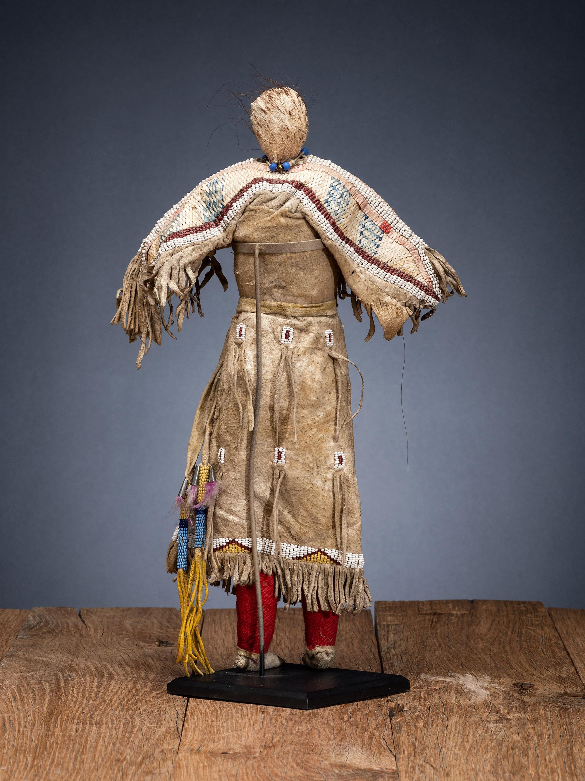 Hidatsa Doll, with Beaded and Quilled Dress