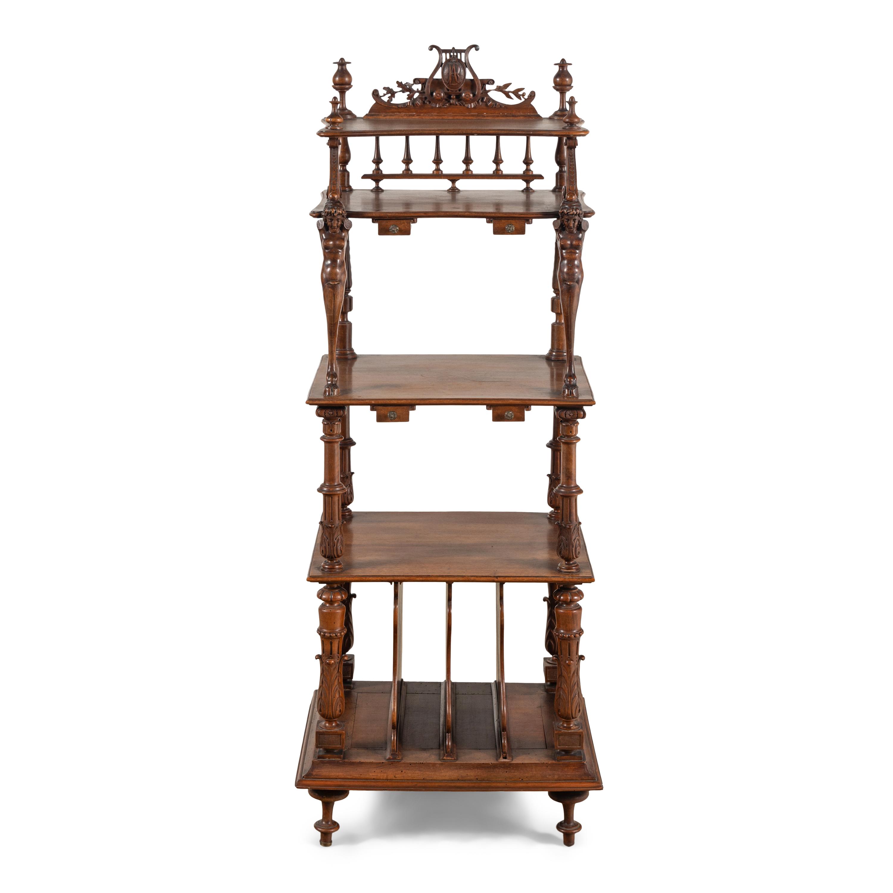 An Italian Walnut Music Stand