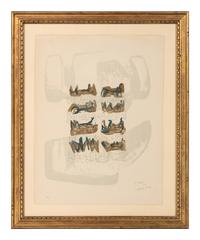 Eight Reclining Figures on a Rock Background , 1963
