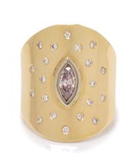 A 14 Karat Yellow Gold and Diamond Ring,