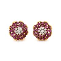 LACLOCHE FRÈRES, FRENCH, RUBY AND DIAMOND EARRINGS