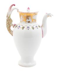A Russian Popov Porcelain Coffee Pot Height 10 1/2 inches. — 19TH CENTURY