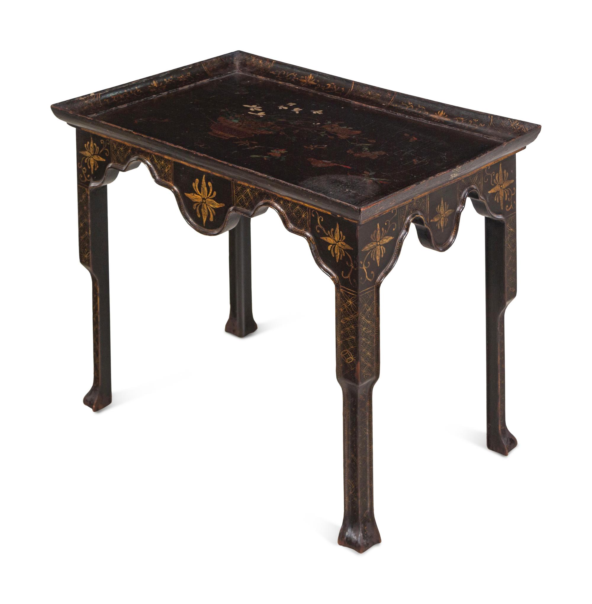 A Queen Anne Style Chinoiserie-Decorated Low Table