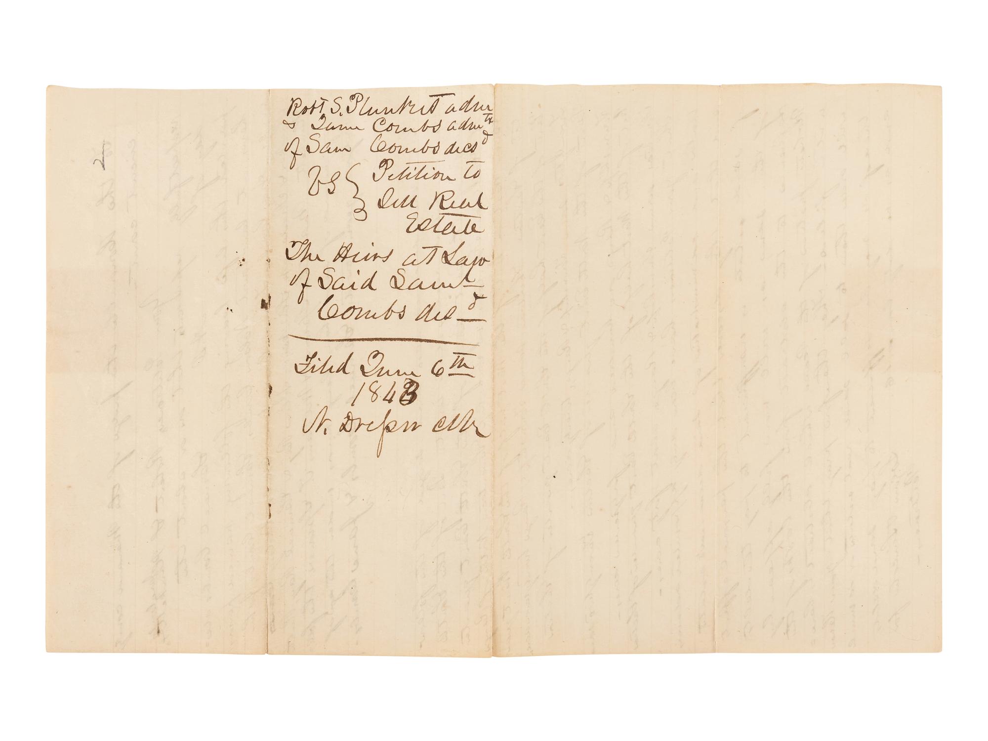 LINCOLN, Abraham (1809-1865). Autograph legal document signed under his firm's name "Logan & Lincoln." Menard County, Illinois, 6 June 1843.