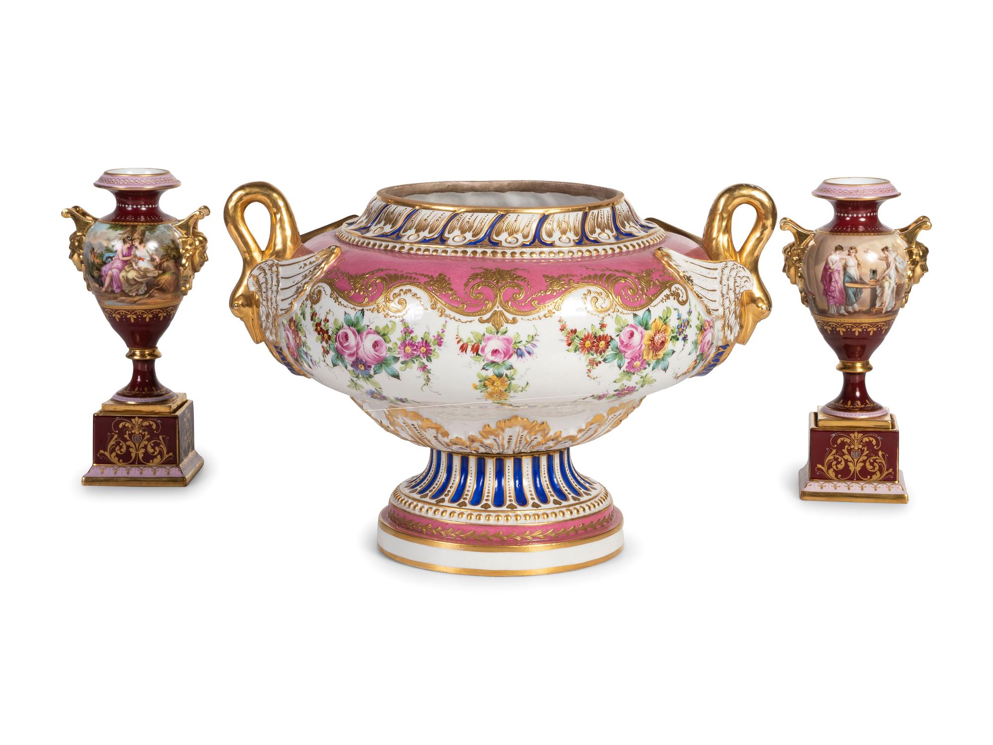 Three Continental Porcelain Articles
