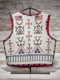 Sioux Beaded Hide Vest, with American Flags