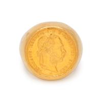 YELLOW GOLD AND COIN RING