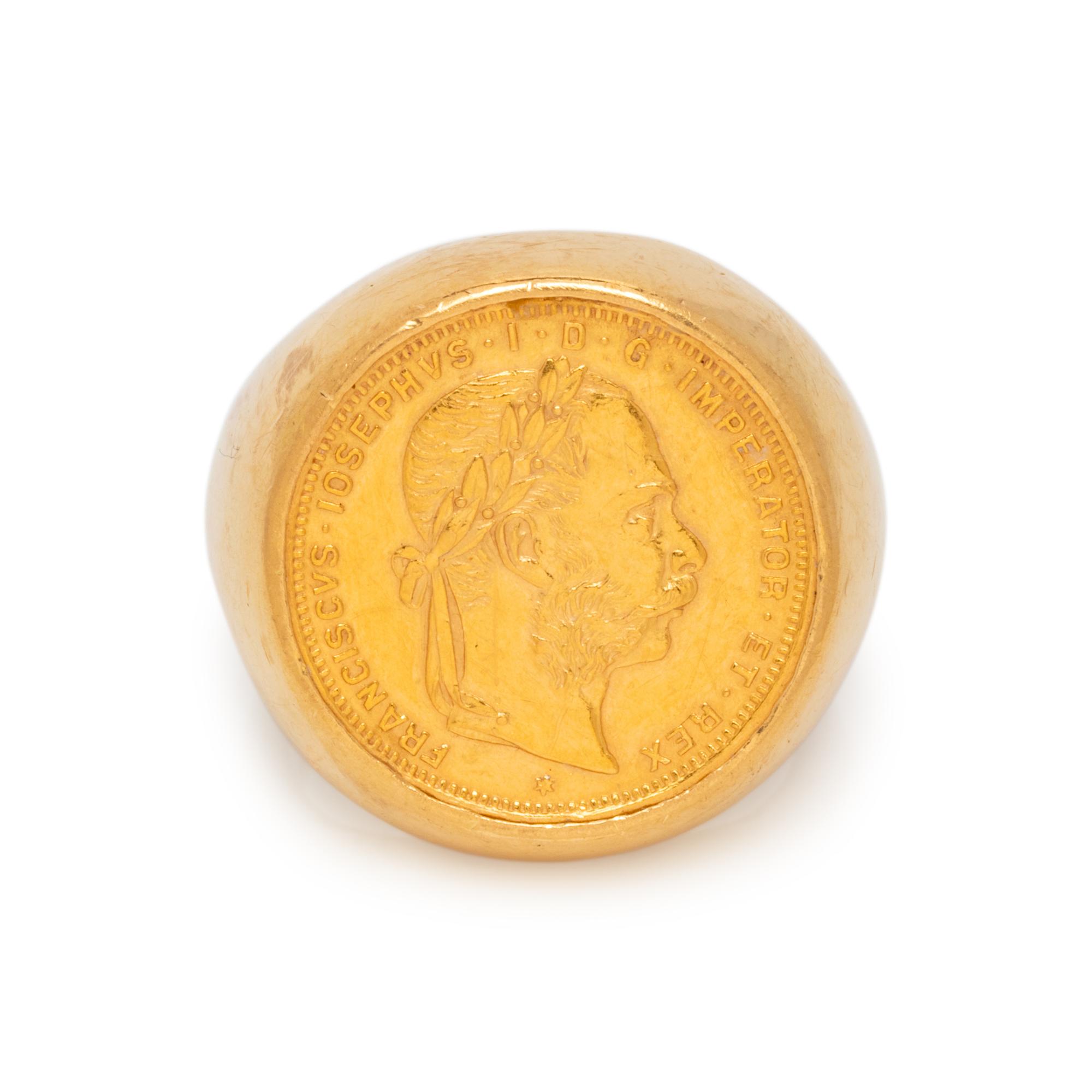YELLOW GOLD AND COIN RING