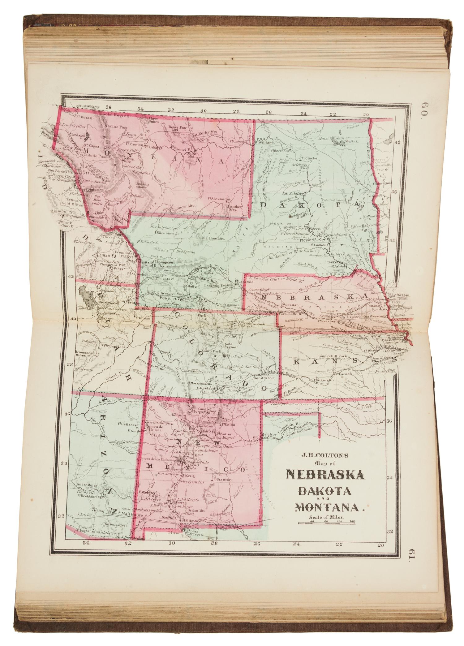 COLTON, Joseph Hutchins (1800-1893). Colton's Octavo Atlas of the World. New York: G. W. and C. B. Colton & Co., 1866.