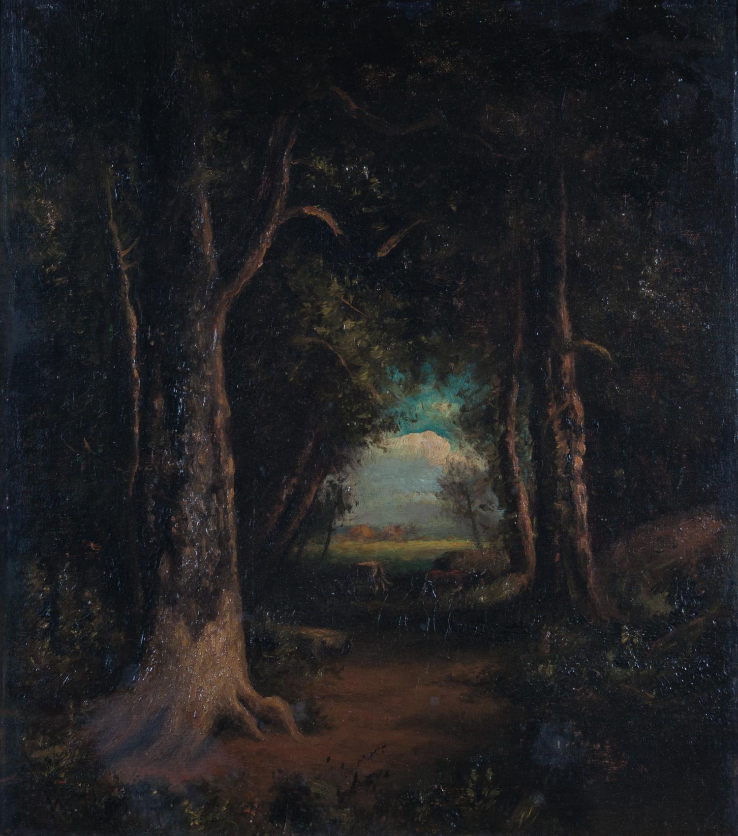 William Keith, (American, 1838-1911), Cattle in Forest