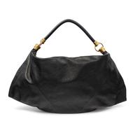CHLOÉ, 'FOULARD' BLACK LEATHER HOBO BAG