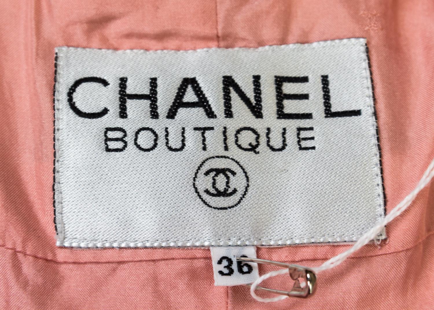 A Chanel Pink Wool Jacket, Size 36.