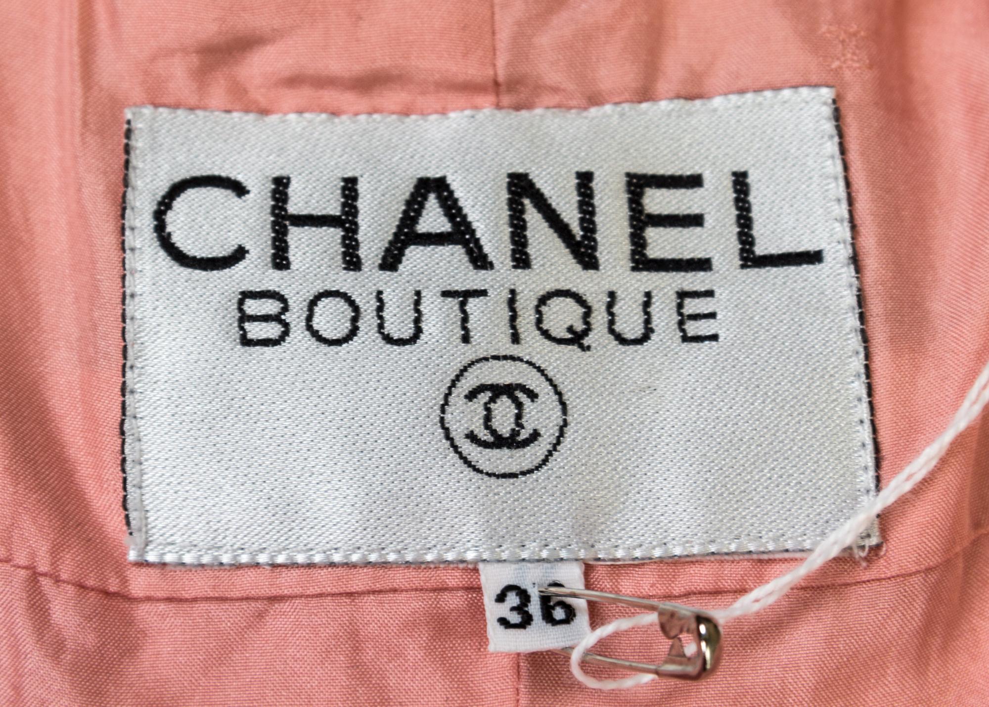 A Chanel Pink Wool Jacket, Size 36.