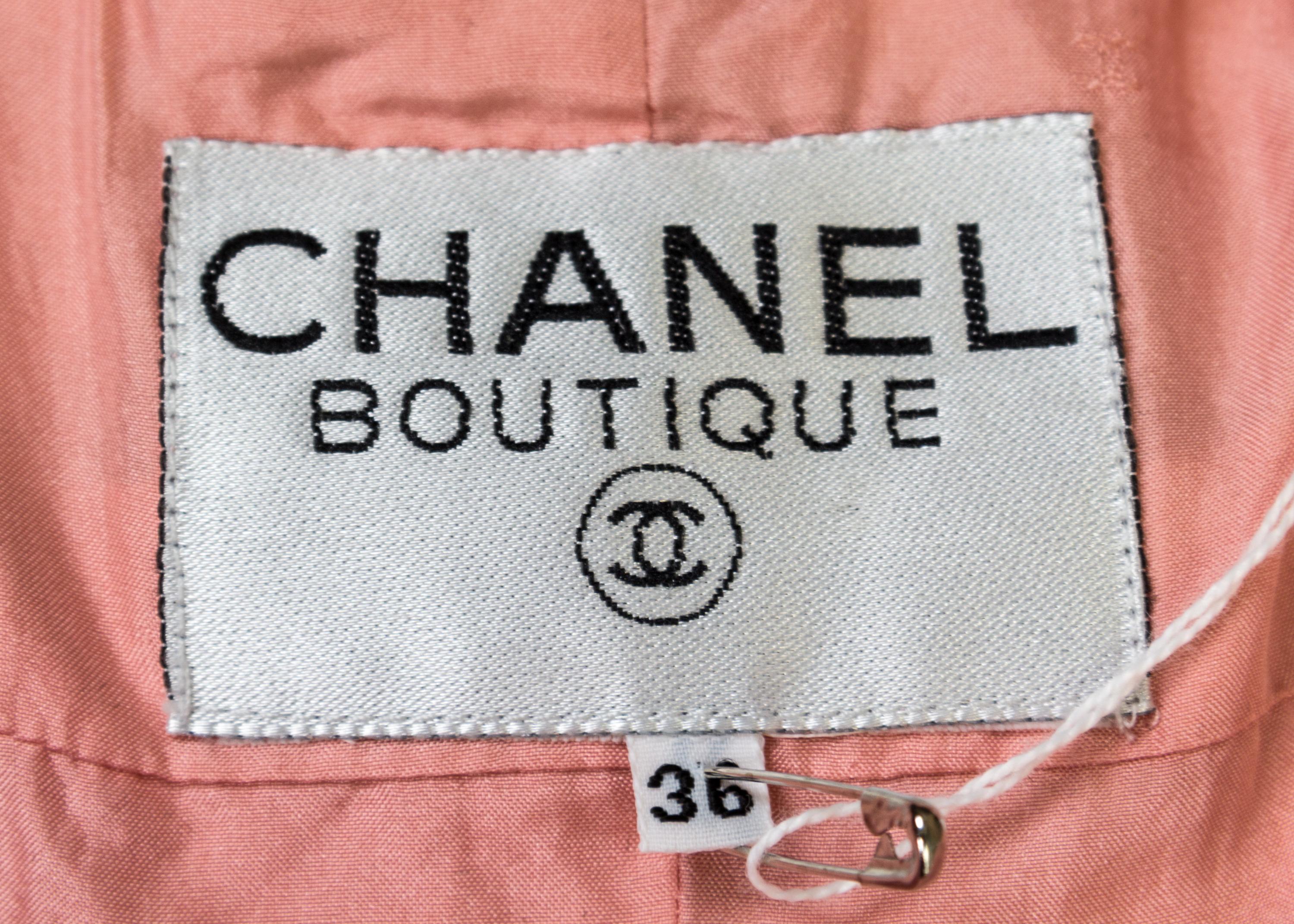 A Chanel Pink Wool Jacket, Size 36.