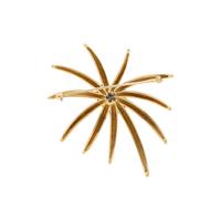 SUNA, YELLOW GOLD, PLATINUM AND DIAMOND STARBURST BROOCH
