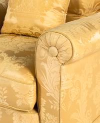 A Pair of Damask-Upholstered Easy Chairs