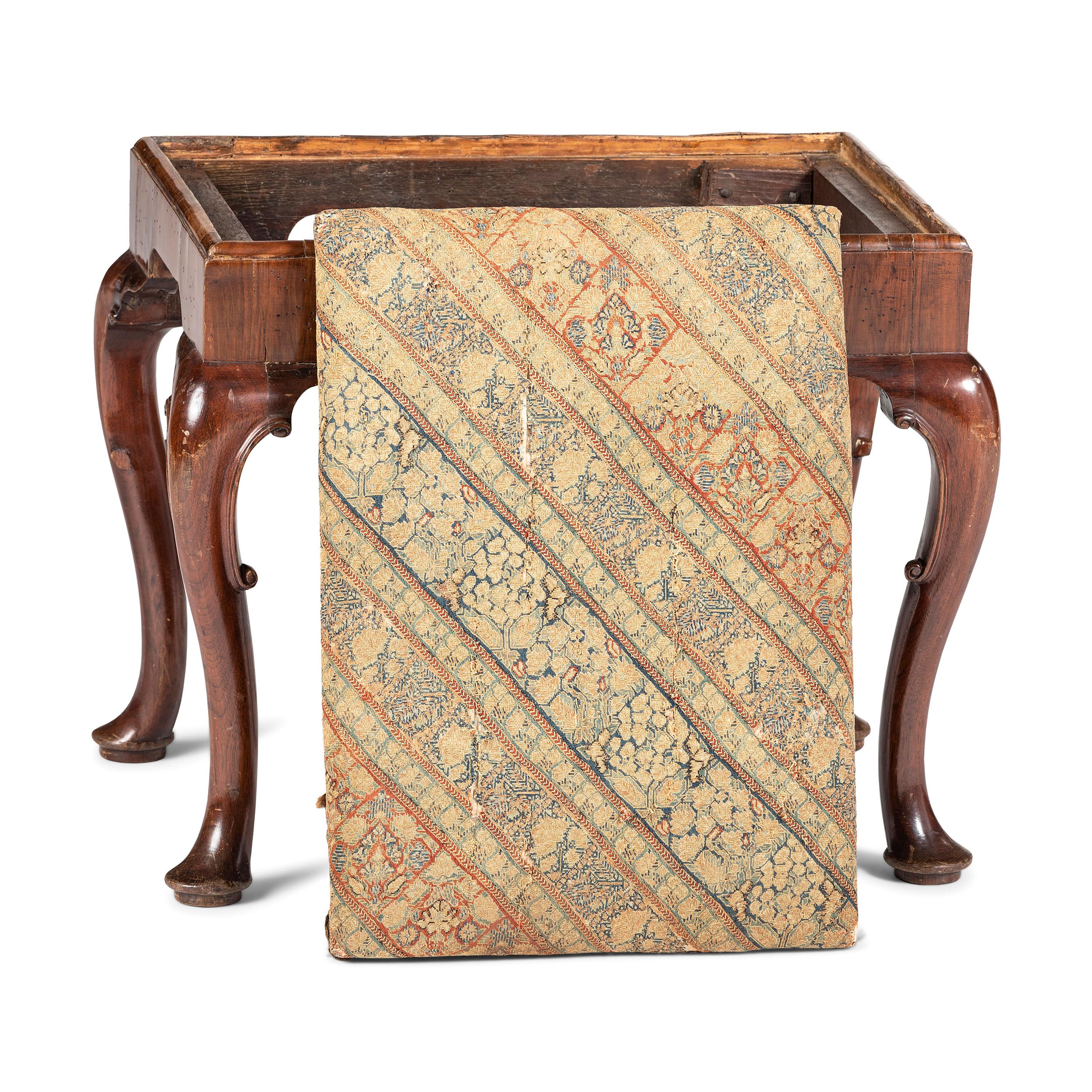 A George I Walnut Veneered Pad-Foot Stool