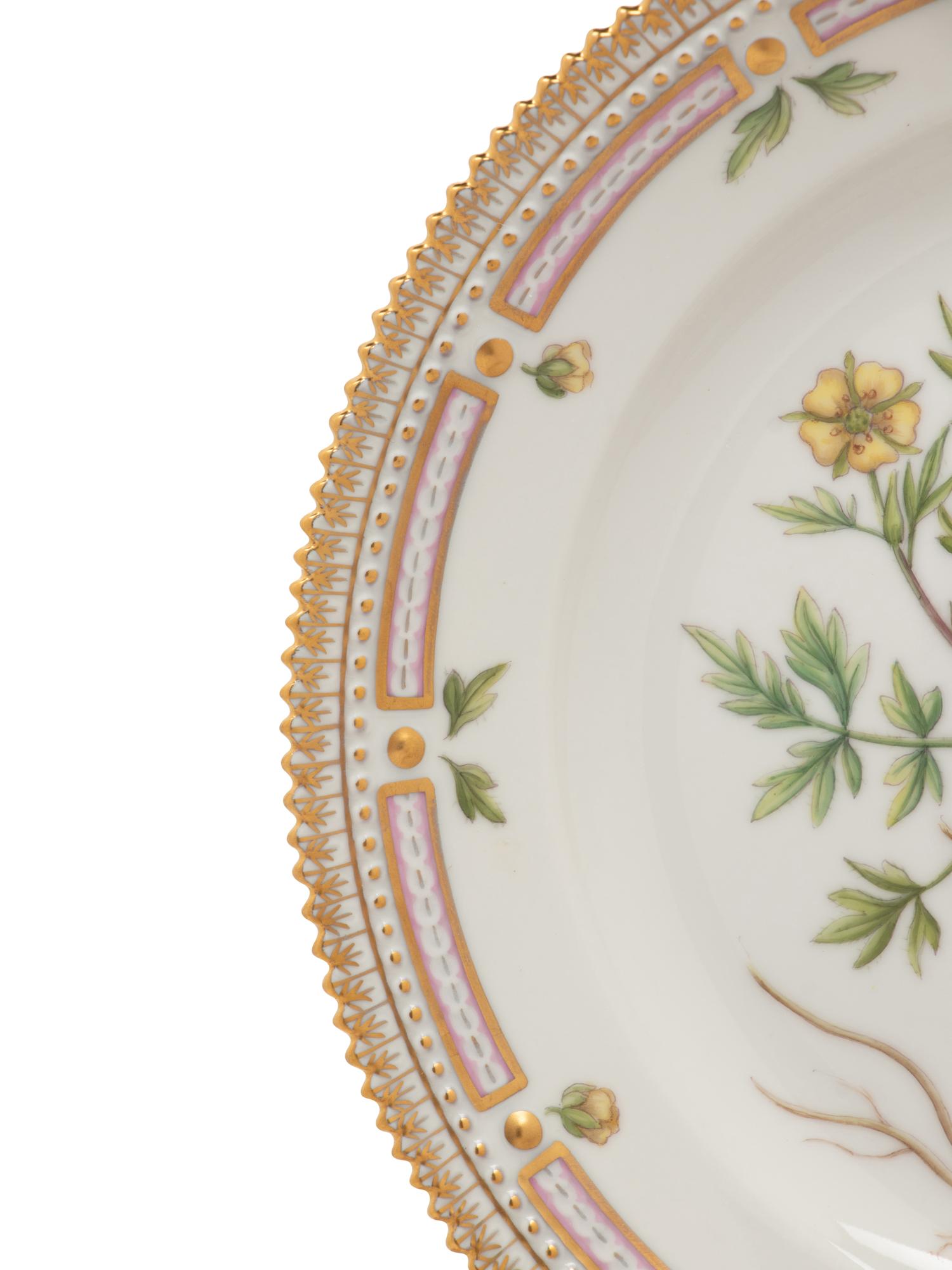 A Set of Ten Royal Copenhagen Flora Danica Porcelain Salad Plates