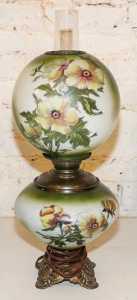 An American Glass Fluid Lamp Height overall 23 3/4 inches. — 19TH/20TH CENTURY