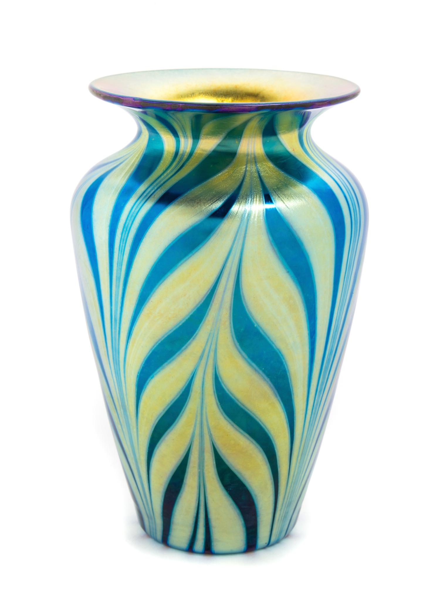 Lundberg Studios, DAVENPORT, CA, 1999, an iridescent glass vase