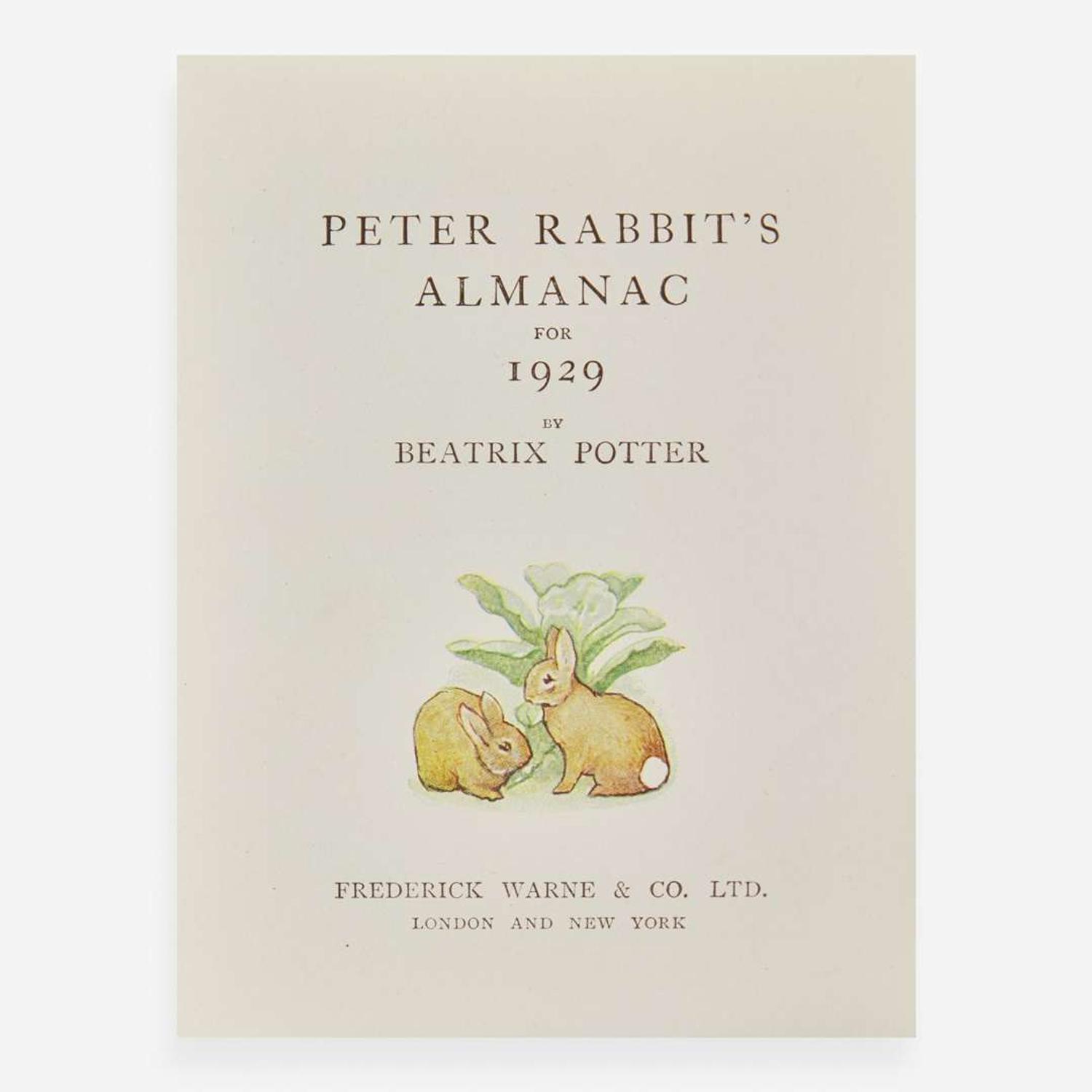 [Children's & Illustrated] Potter, Beatrix Peter Rabbit's Almanac for 1929