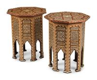 A Pair of Levantine Marquetry and Mother-of Pearl Side Tables