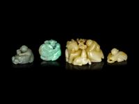 Four Chinese Jade and Jadeite Carvings of Boys