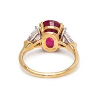 AN IMPORTANT BURMESE RUBY AND DIAMOND RING