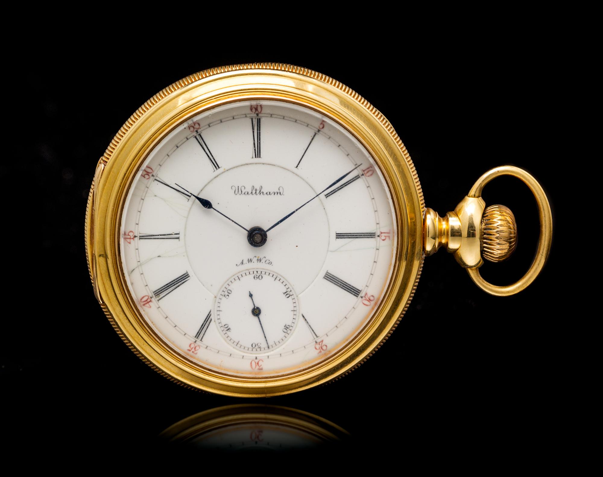 An 18 Karat Yellow Gold Model 1888 Open Face Pocket Watch, Waltham, Circa 1898,