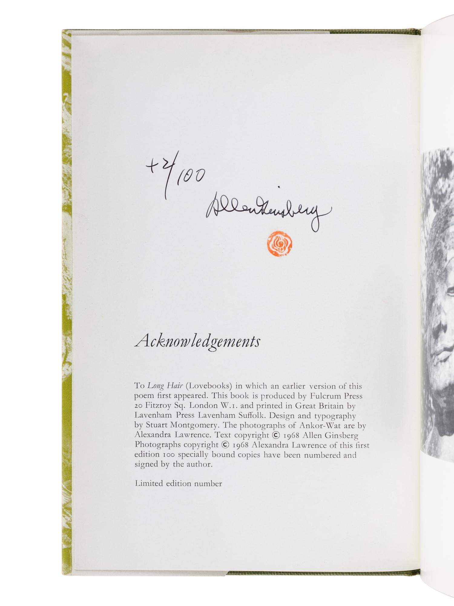 GINSBERG, Allen (1926-1997). A group of 12 works by or about Ginsberg, MANY SIGNED OR INSCRIBED, comprising: