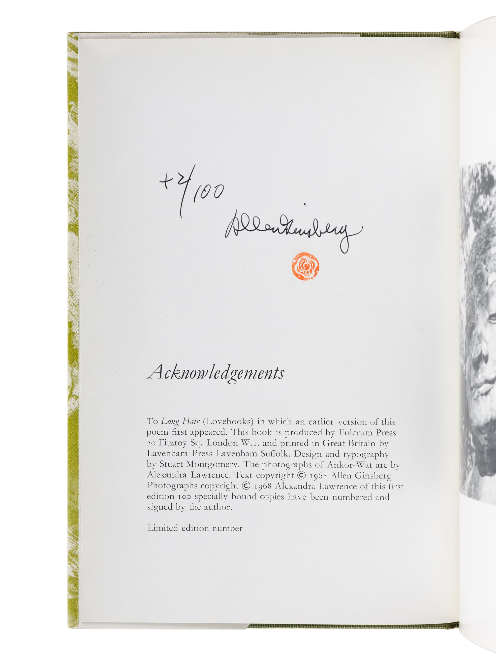 GINSBERG, Allen (1926-1997). A group of 12 works by or about Ginsberg, MANY SIGNED OR INSCRIBED, comprising: