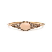 Coral, Diamond, and Yellow Gold Bangle Bracelet