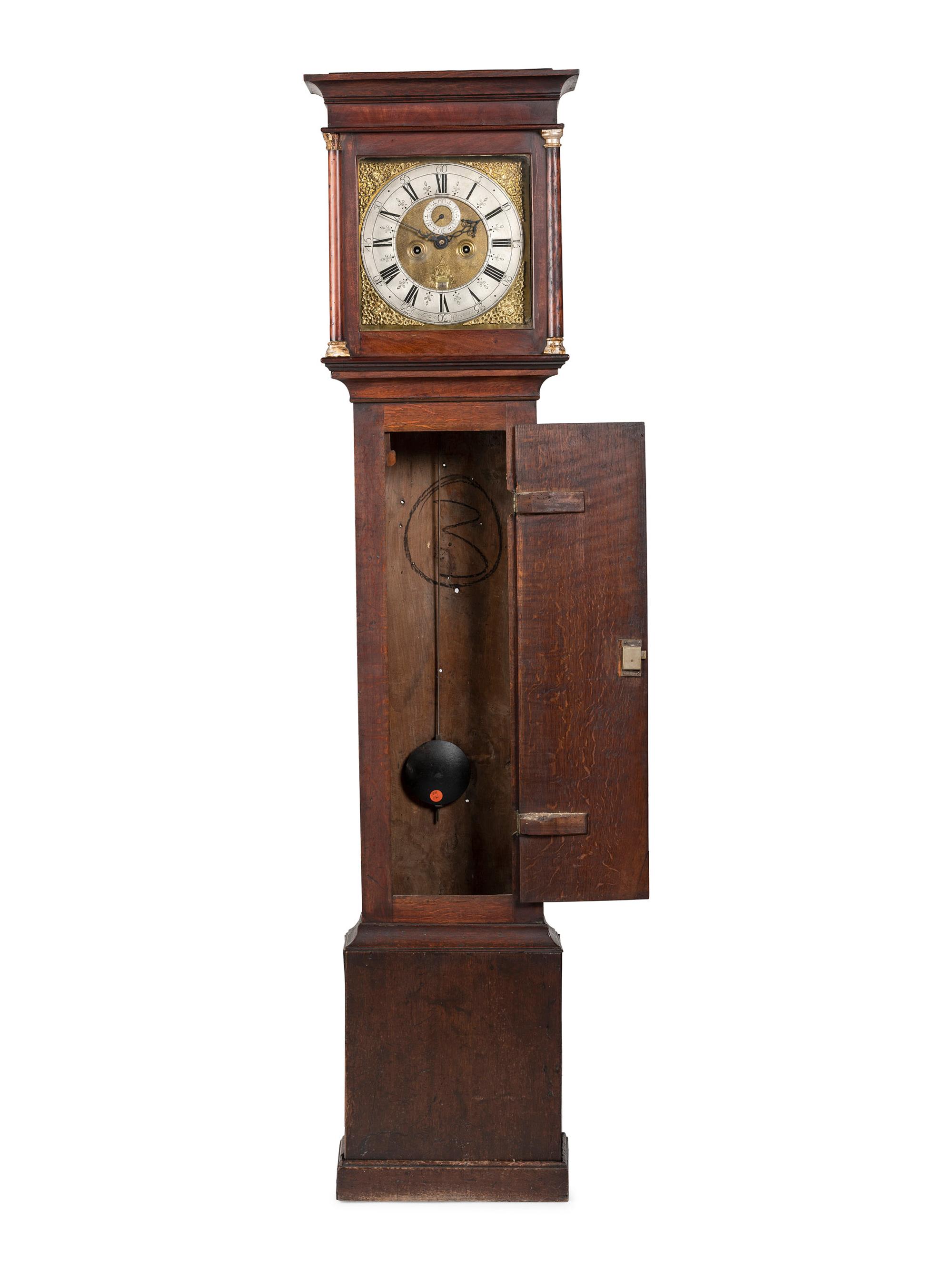 A George III Oak and Walnut Tall Case Clock