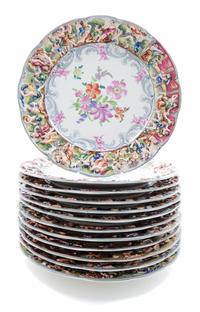 A Set of Twelve Capo-di-Monte Porcelain Plates Diameter 10 1/4 inches. — 19TH/20TH CENTURY