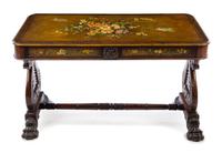 A William IV Painted Sofa Table Height 28 x width 47 1/2 x depth 21 inches. — 19TH CENTURY