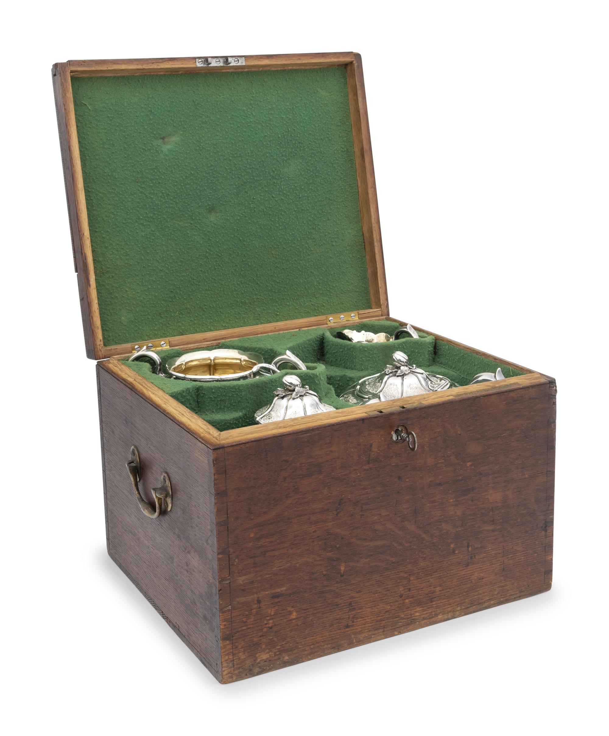 A Cased Victorian Silver Four-Piece Tea and Coffee Service