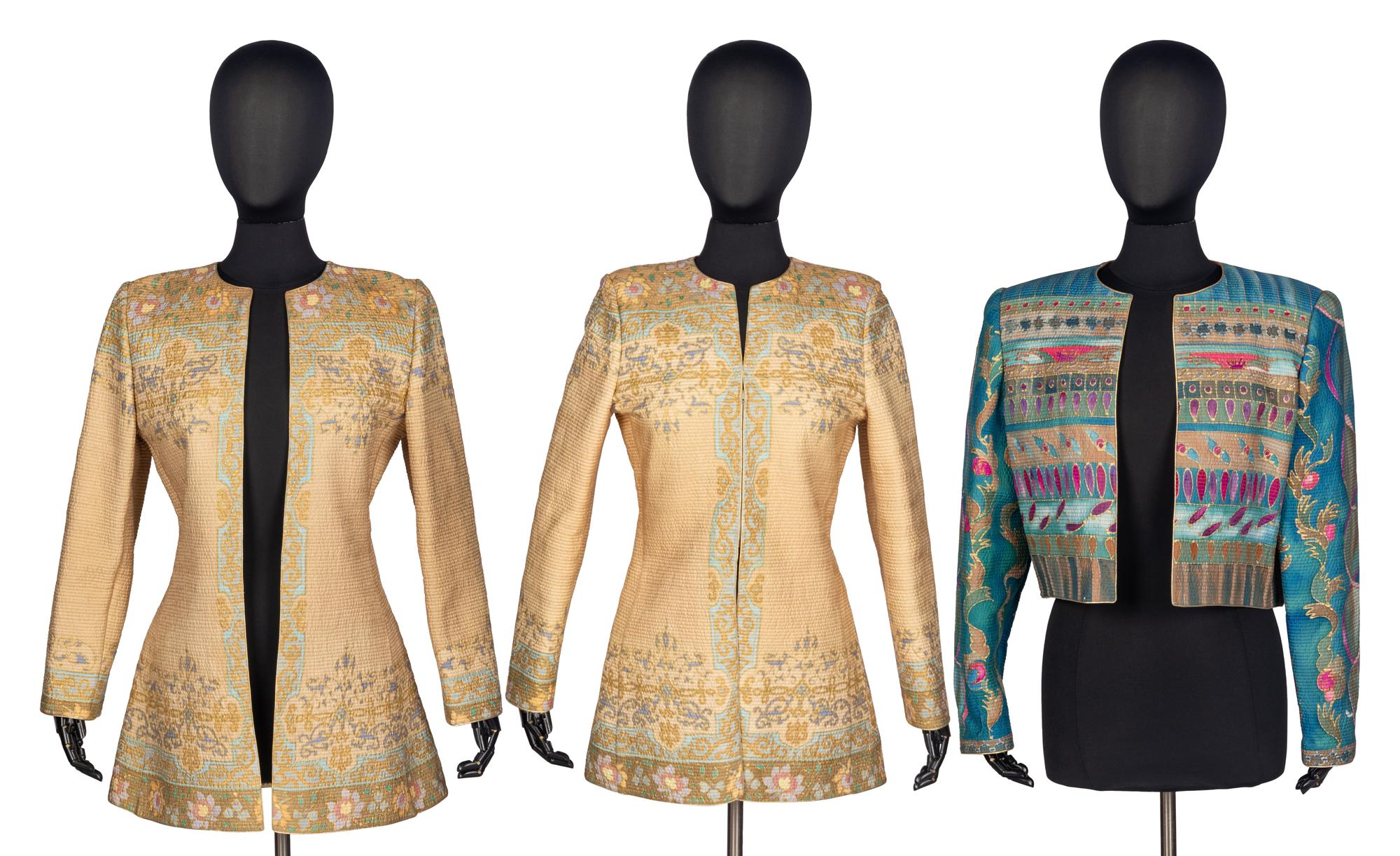 Three Mary McFadden Quilted Silk Jackets