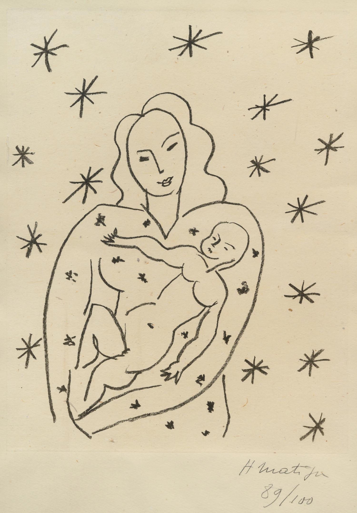 Vierge et Enfant sur fond Etoile (Virgin and Child on Starry Ground) , 1950-1951