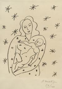 Vierge et Enfant sur fond Etoile (Virgin and Child on Starry Ground) , 1950-1951