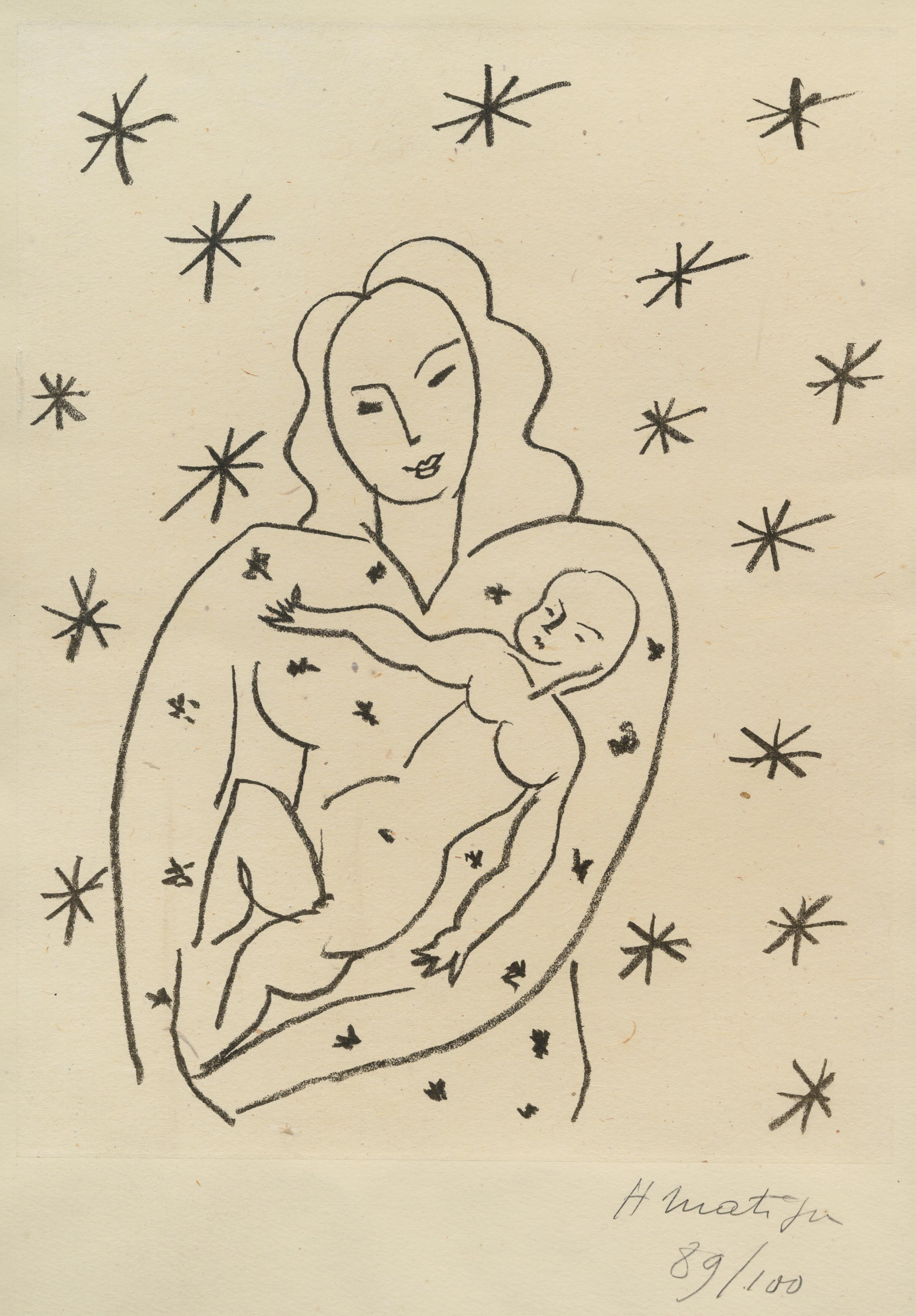 Vierge et Enfant sur fond Etoile (Virgin and Child on Starry Ground) , 1950-1951