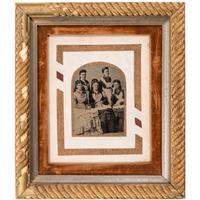 [EARLY PHOTOGRAPHY - PORTRAITURE]. A pair of framed tintypes of groups of people, comprising: