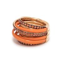 DE GRISOGONO, ORANGE SAPPHIRE AND CERAMIC 'ALLEGRA' RING