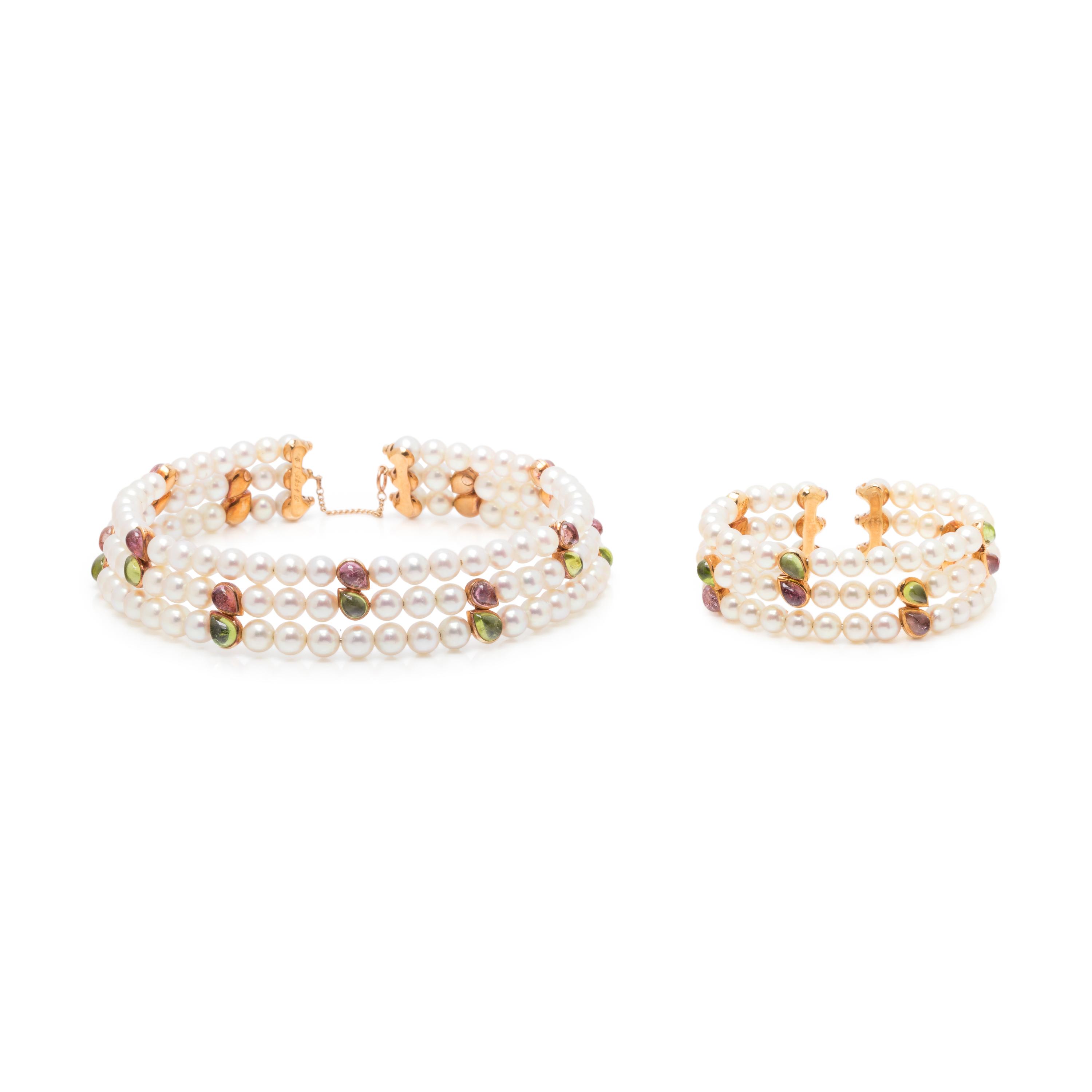 VAN CLEEF & ARPELS, CULTURED PEARL AND GEMSTONE SET