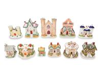 Eleven Staffordshire Cottage and Church-Form Pastille Burners — 19TH CENTURY