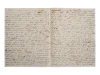 [LIBERIA]. COX, James. Autograph letter signed ("James Cox"). Harper, Camp Palmas, Liberia, 10-11 January 1859. Settler's letter with content regarding slavery and cannibalism.