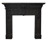 A Cast Iron Peace and Plenty Fireplace Mantel 64.5" W W x 9" D x 58.5" H — England, Circa 1880