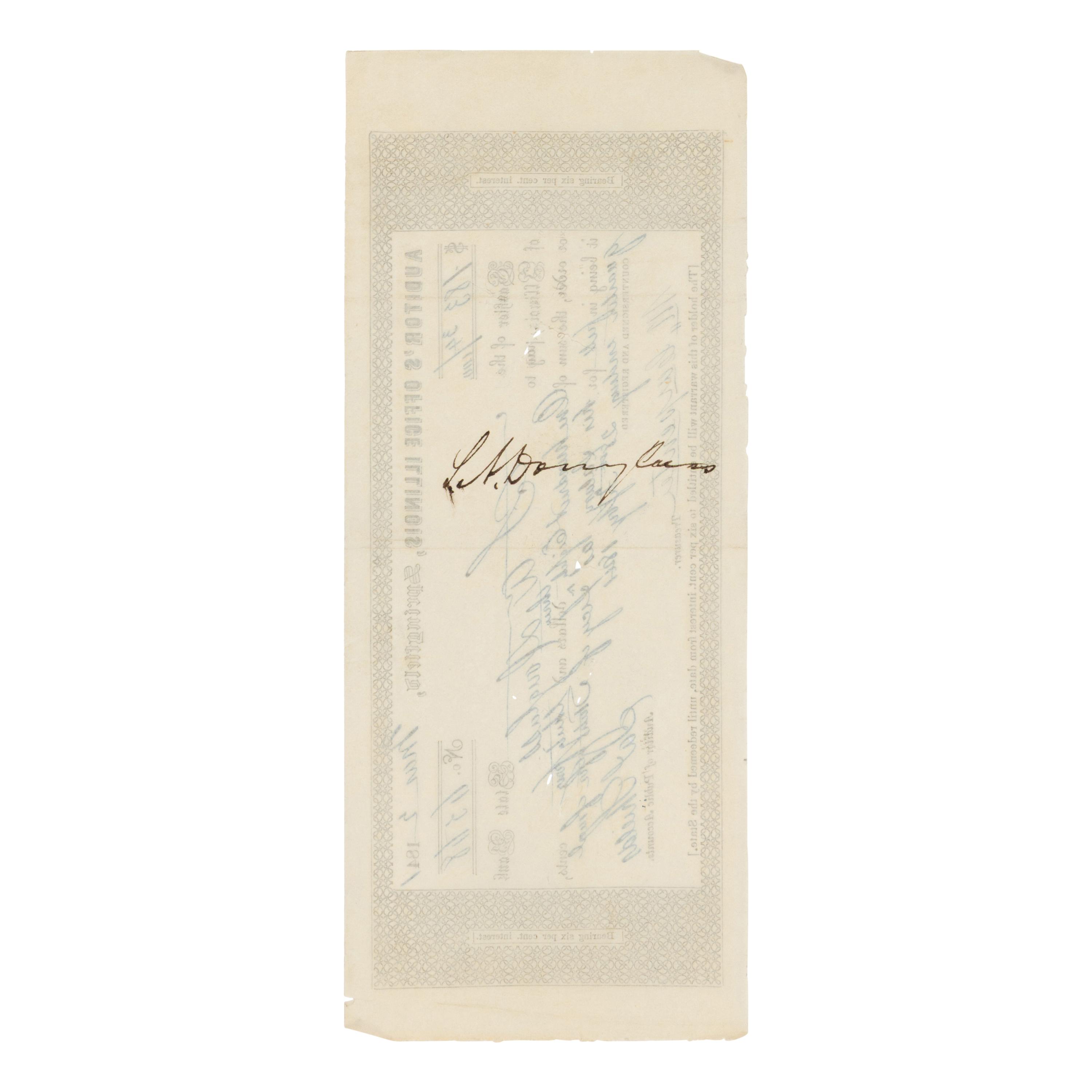DOUGLAS, Stephen Arnold (1813-1861). A group of 14 documents and letters relating to Douglas's legal and political career, ca 1834-1857, comprising: