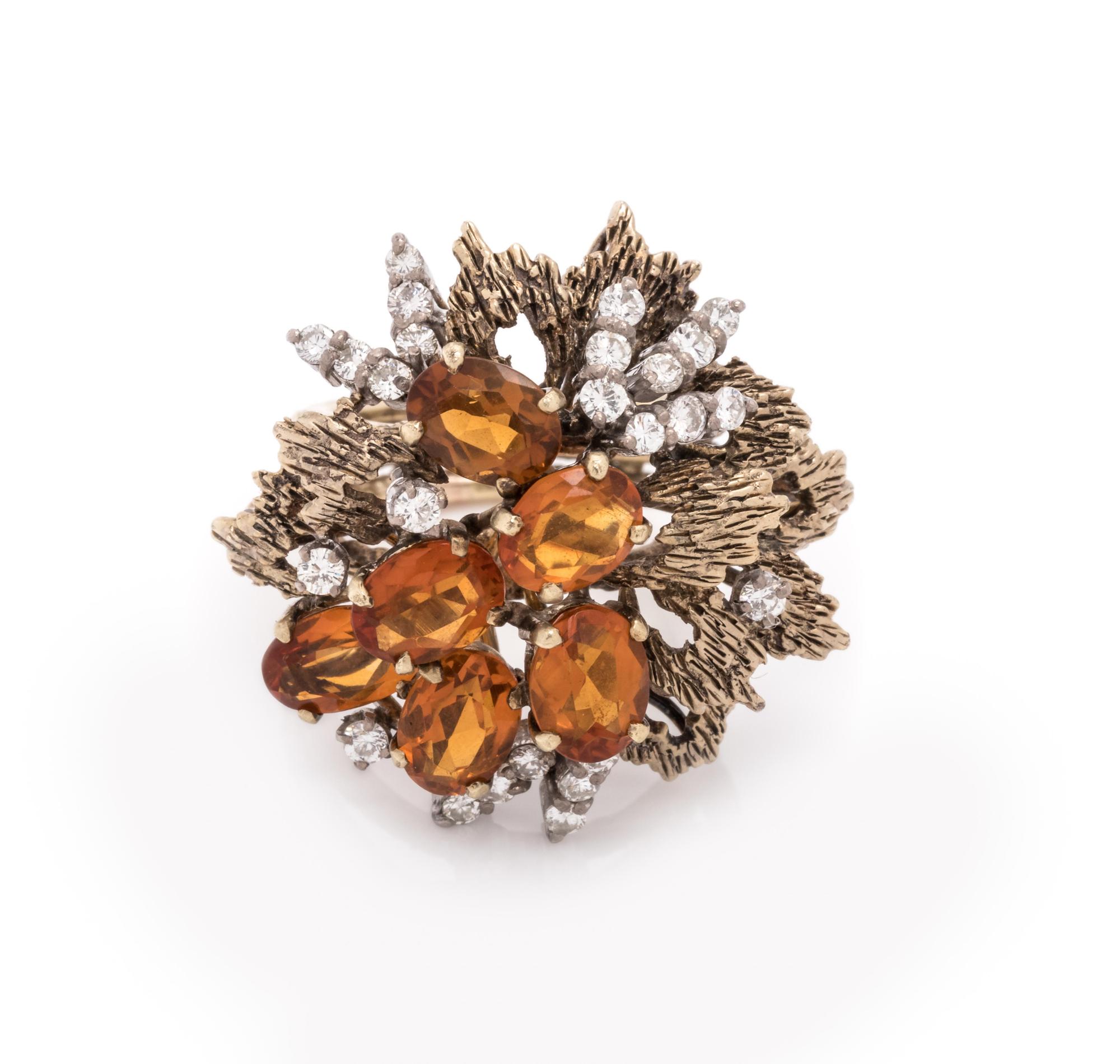 BRUTALIST, TOPAZ AND DIAMOND RING