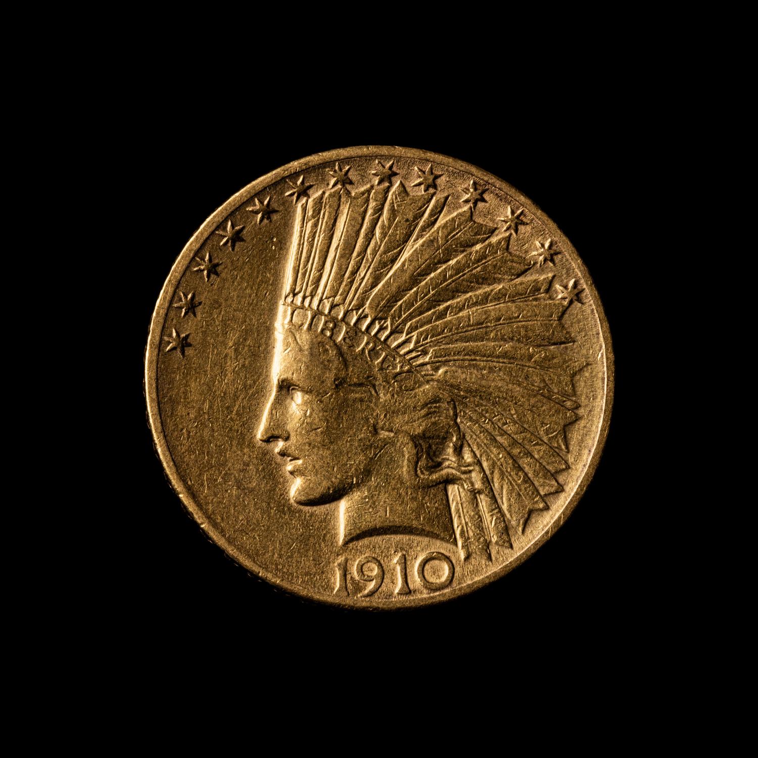A 1910-S Indian Head $10 Gold Coin