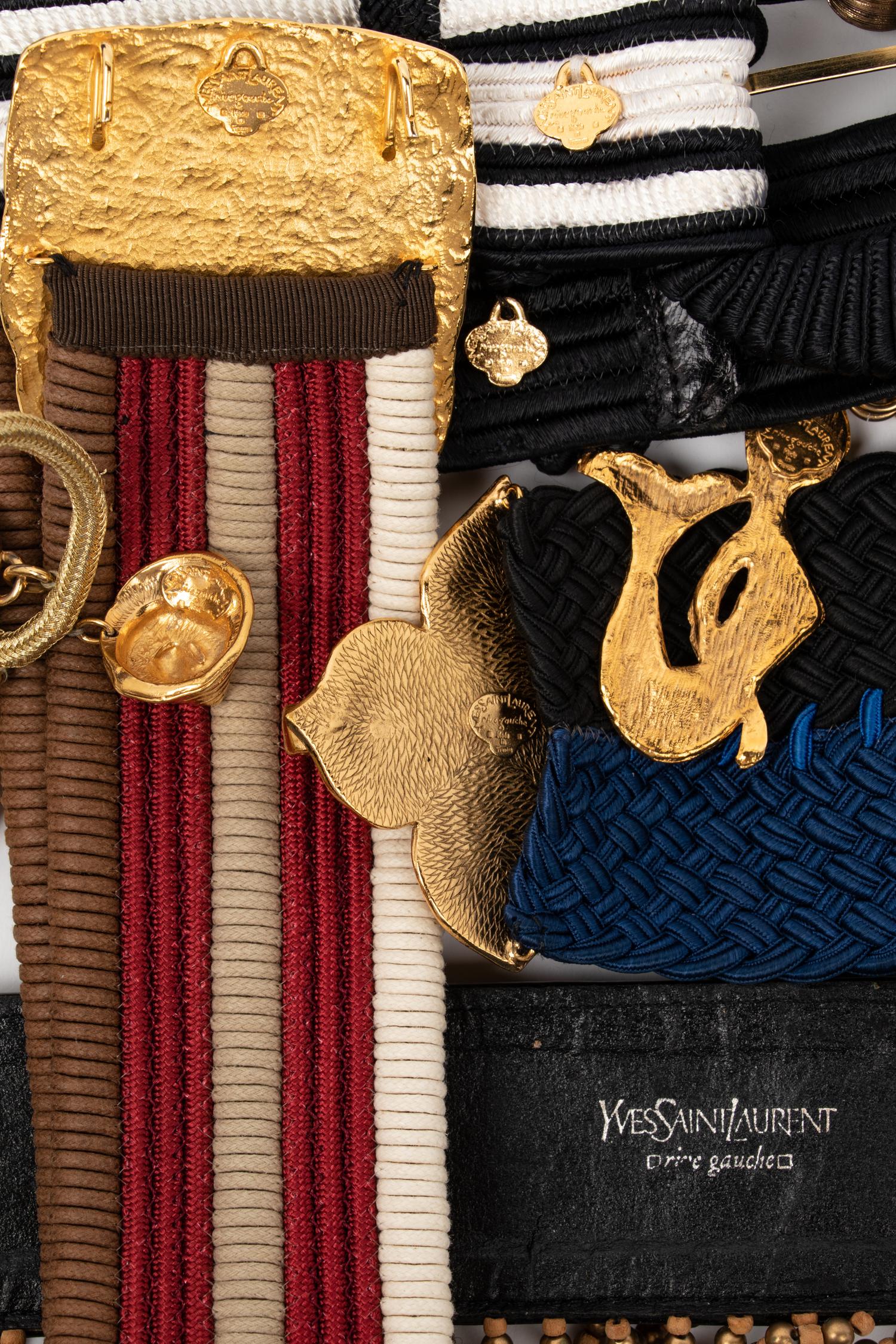 Eight Yves Saint Laurent Rive Gauche Belts, 1980-90s